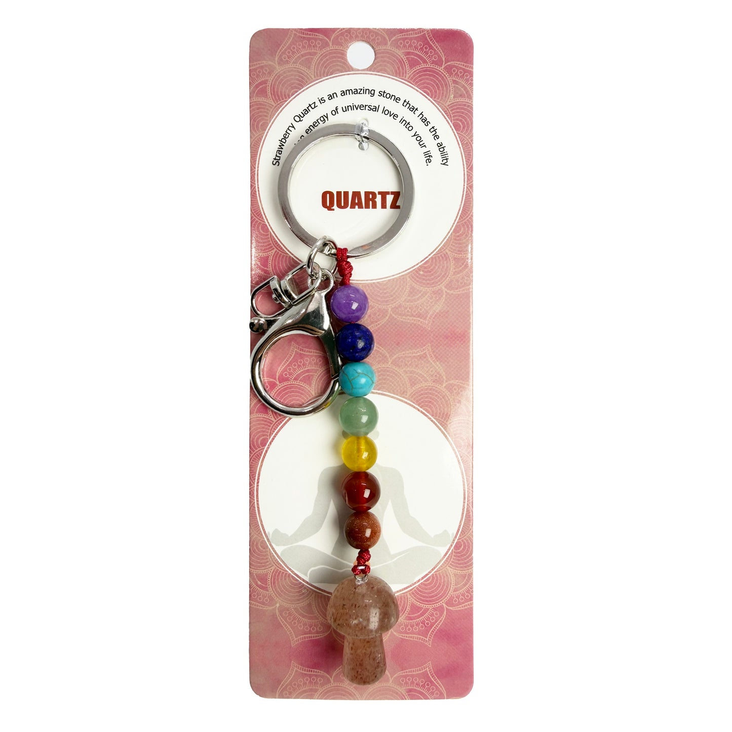 Natural Mushroom Stone Keychain 1 Pcs