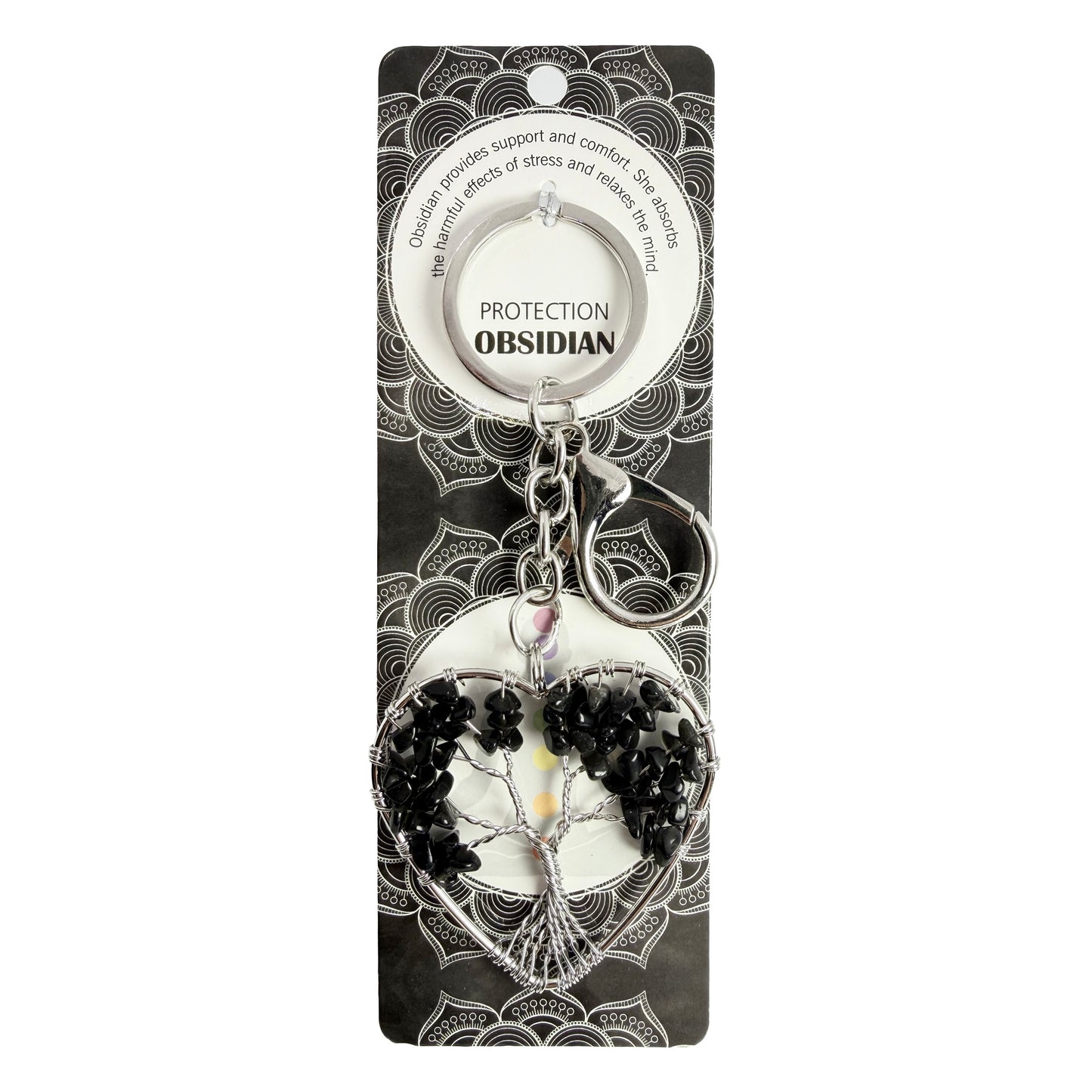 Natural Tree of Life Stone Keychain 1 Pcs