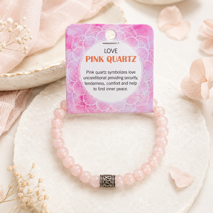 Natural Pink Quartz Stone Bracelet 8mm