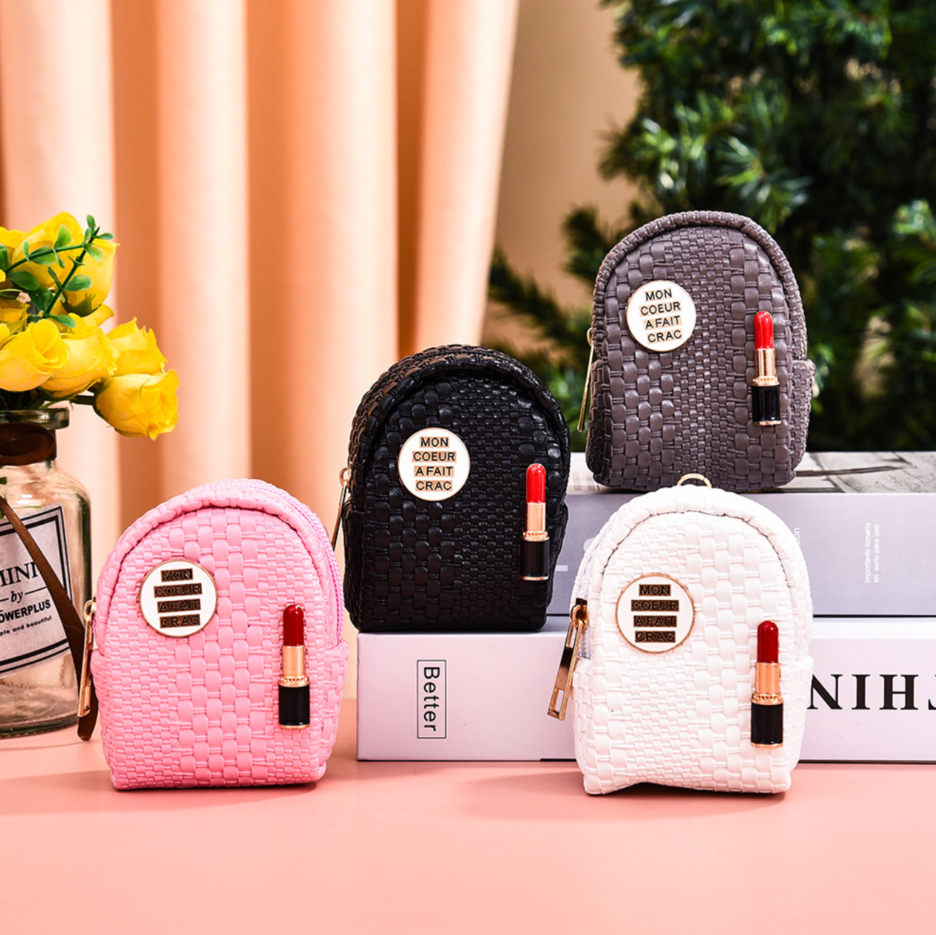 Lipstick backpack coin purse