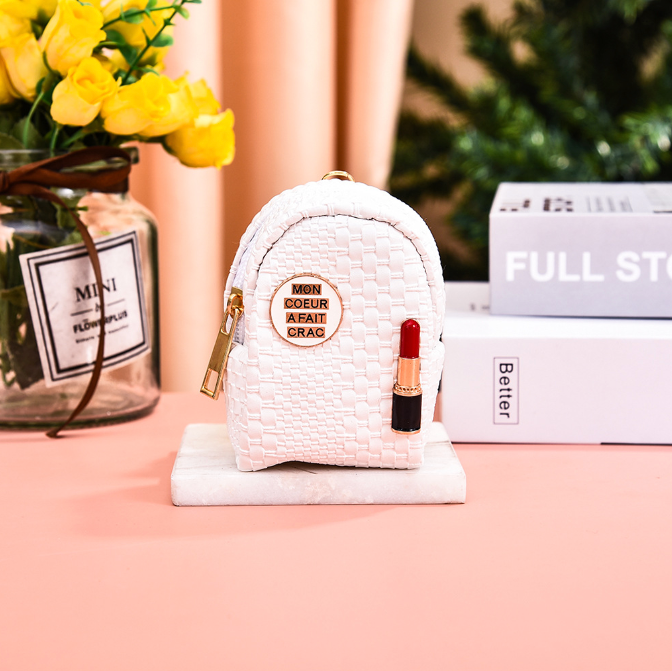 Lipstick backpack coin purse