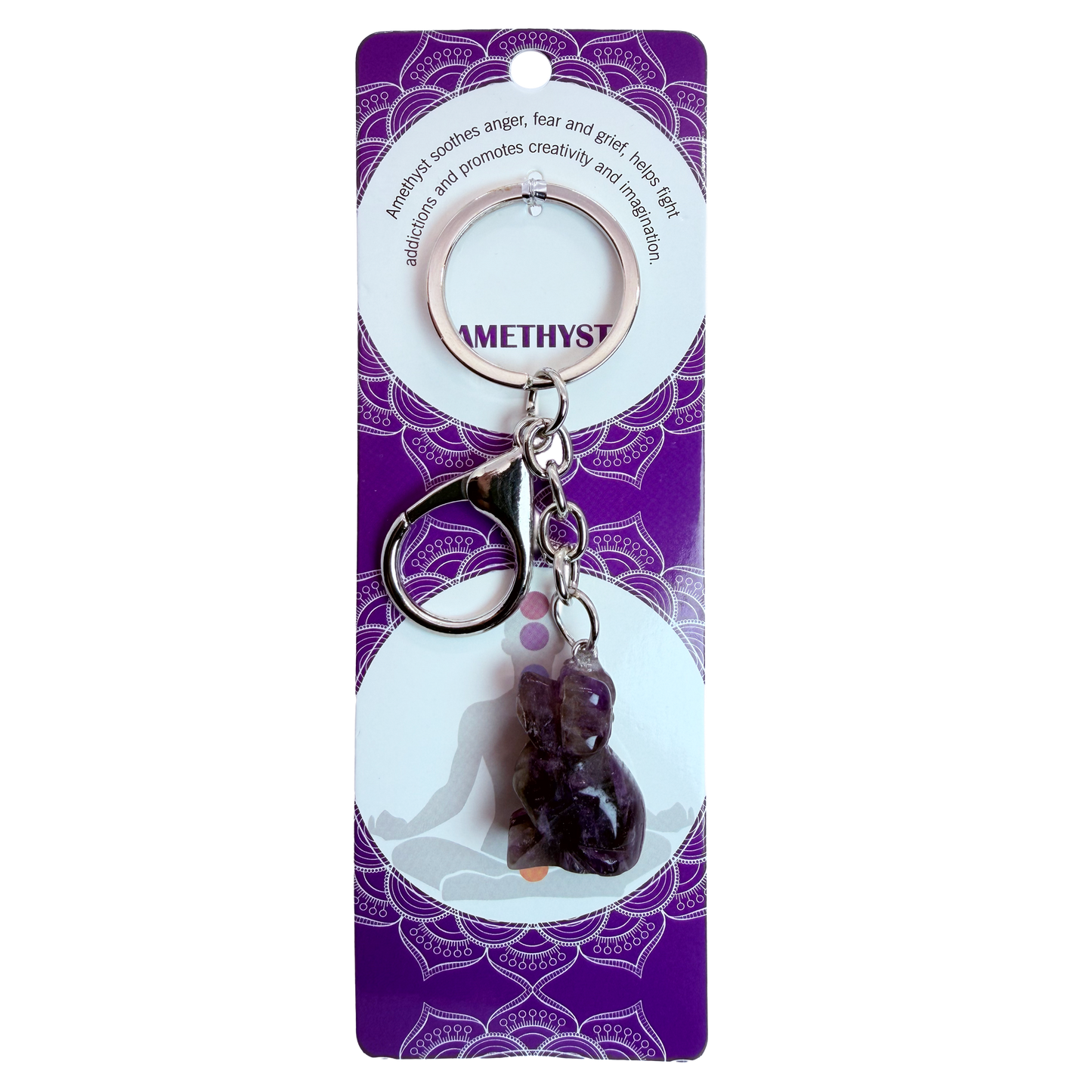 Natural Dog Stone Keychain 1 Pcs