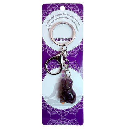 Natural Dog Stone Keychain 1 Pcs