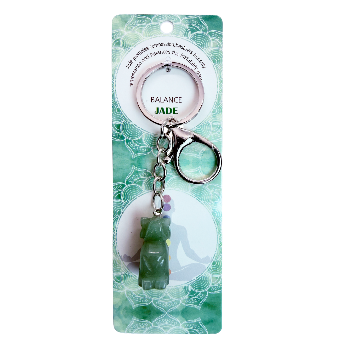 Natural Dog Stone Keychain 1 Pcs