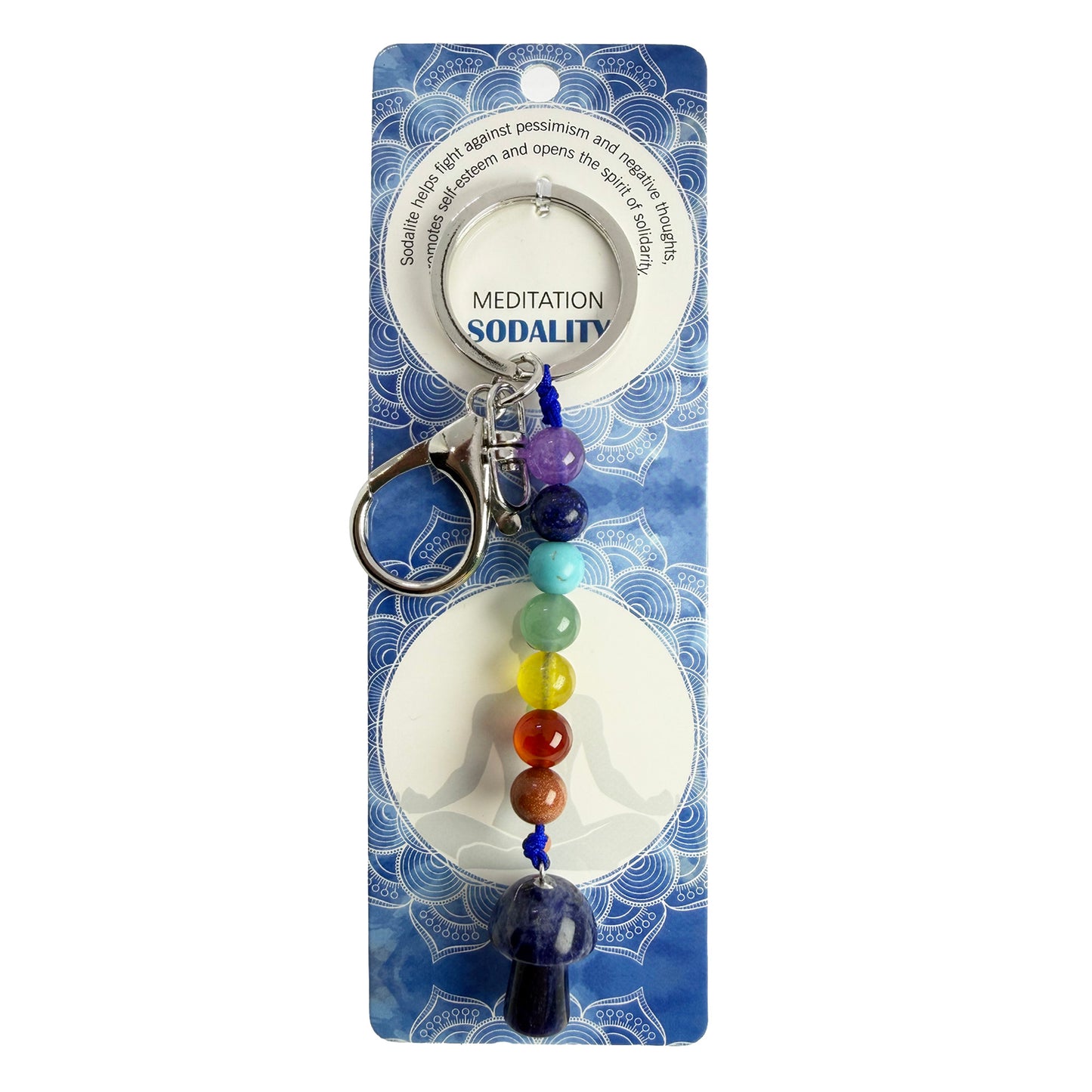 Natural Mushroom Stone Keychain 1 Pcs