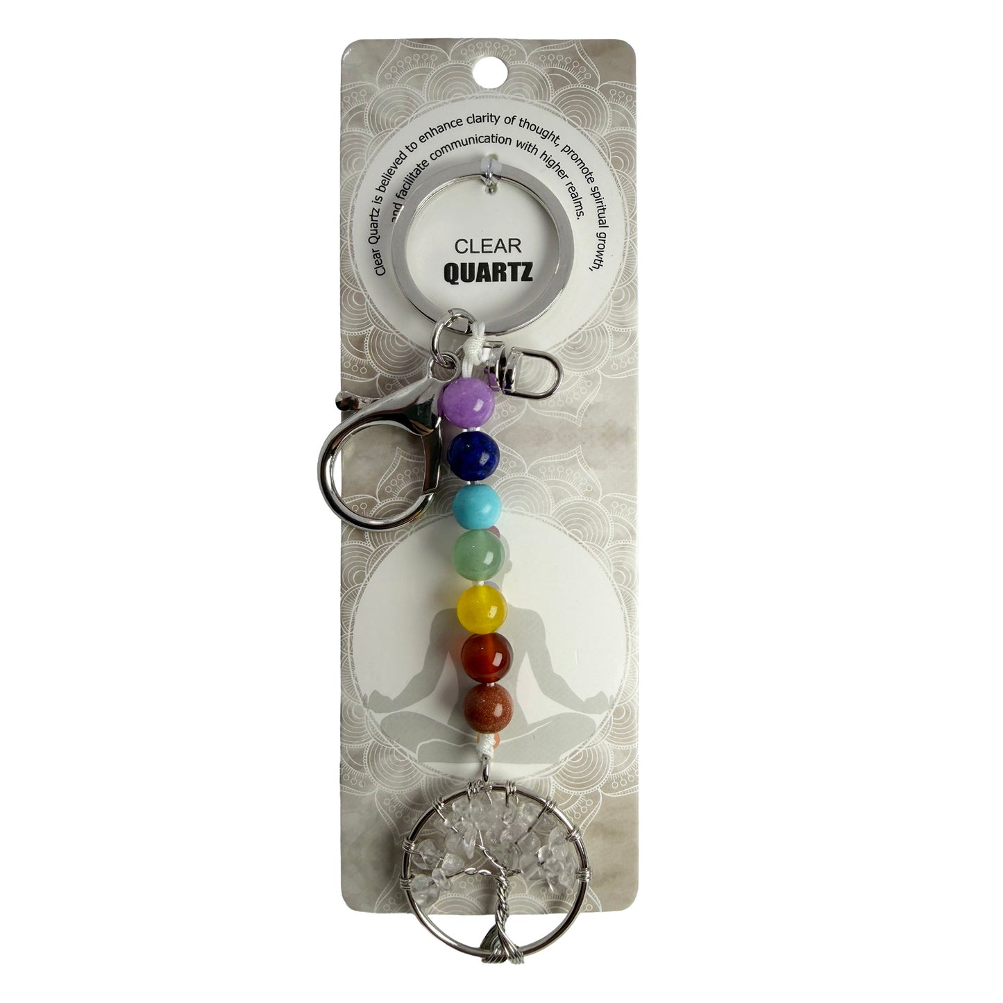 Natural TREE CHAKRA Stone Keychain 1 Pcs