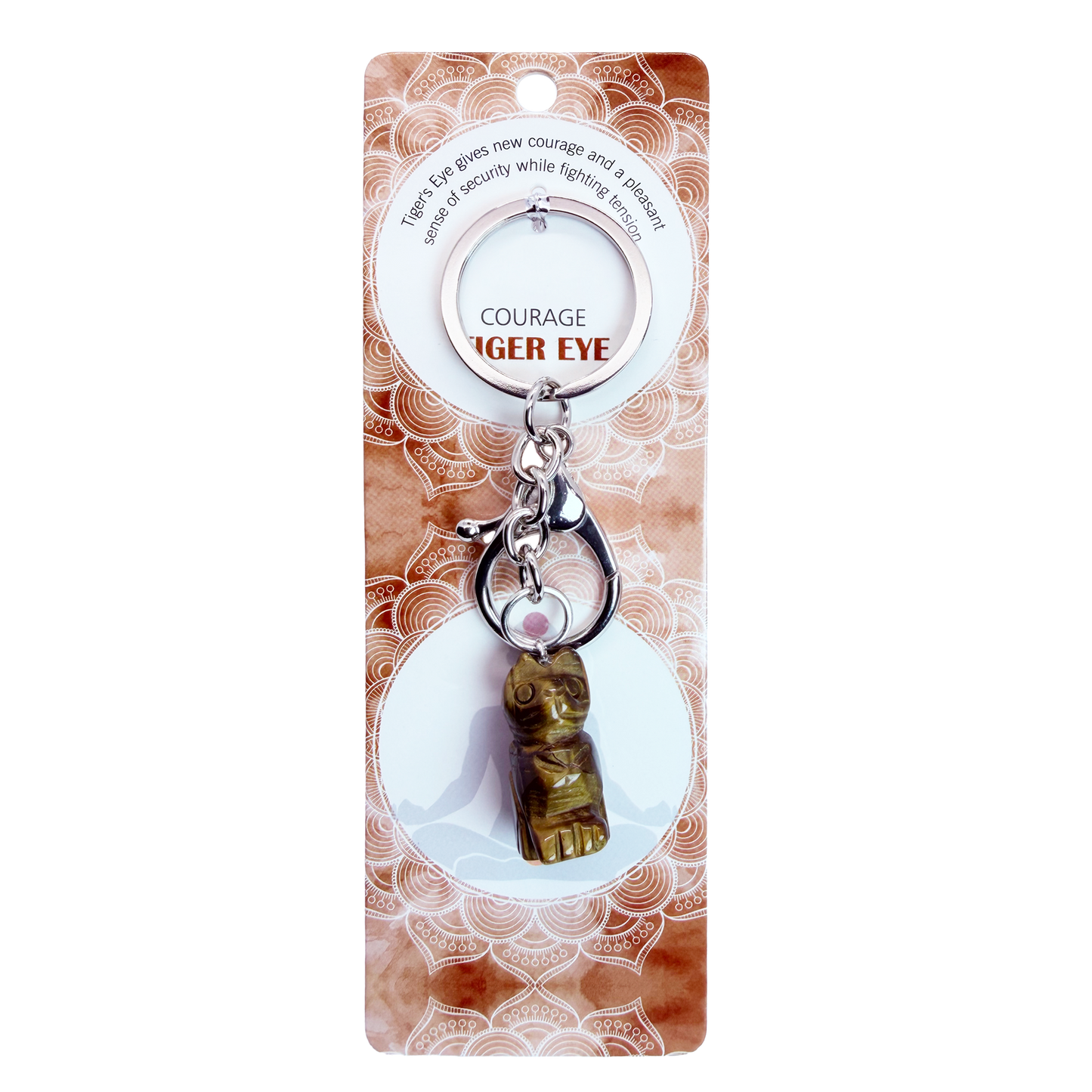 Natural Cat Stone Keychain 1 Pcs