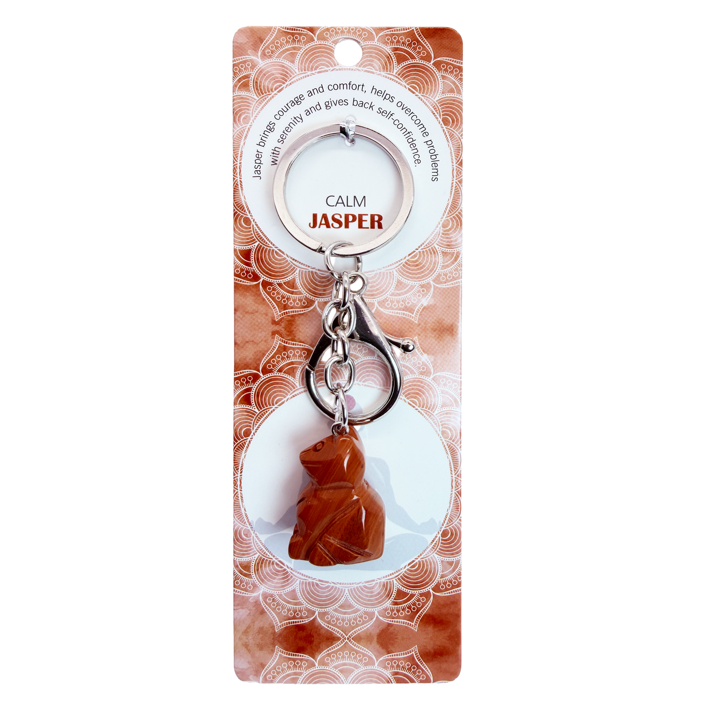 Natural Cat Stone Keychain 1 Pcs