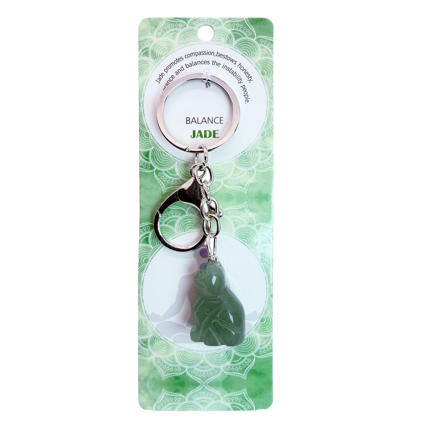 Natural Cat Stone Keychain 1 Pcs