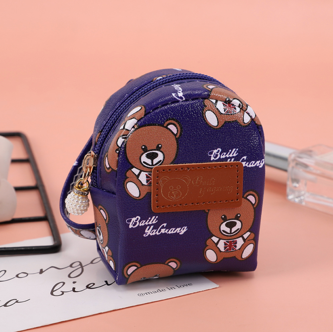 Bear backpack coin purse