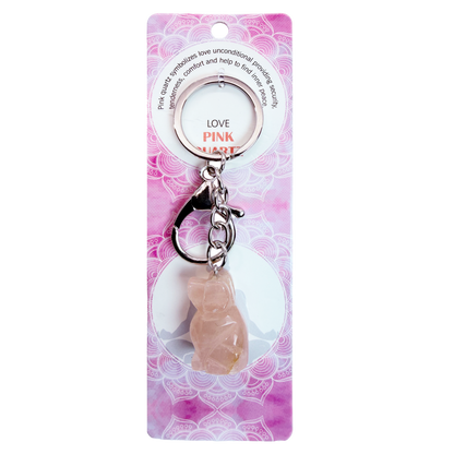 Natural Dog Stone Keychain 1 Pcs