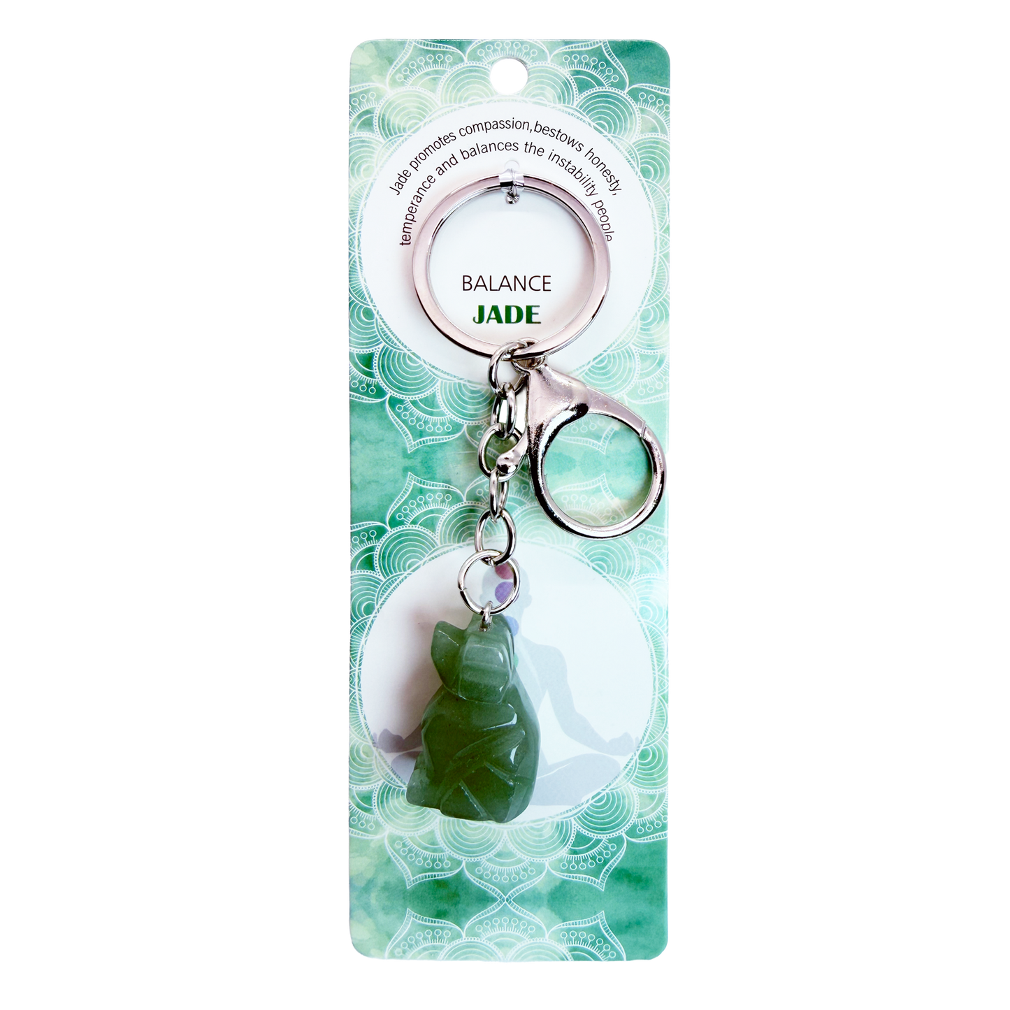 Natural Dog Stone Keychain 1 Pcs