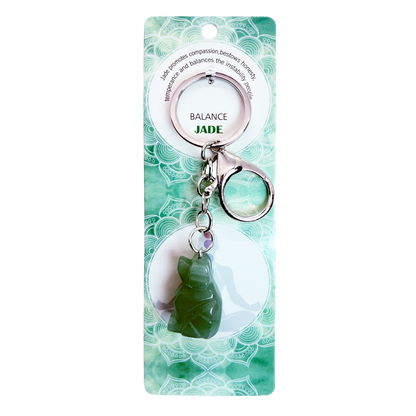 Natural Dog Stone Keychain 1 Pcs