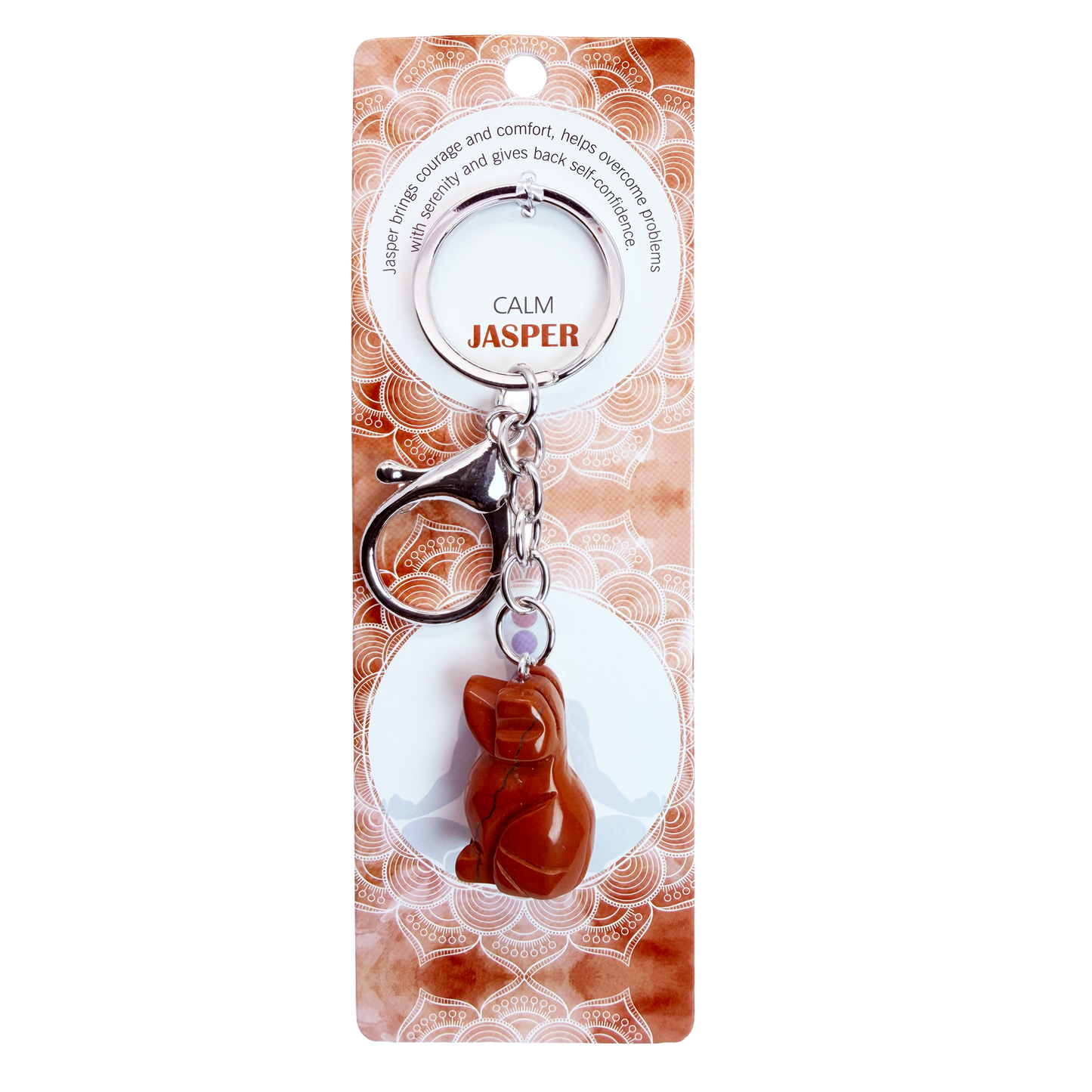 Natural Dog Stone Keychain 1 Pcs