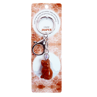 Natural Dog Stone Keychain 1 Pcs