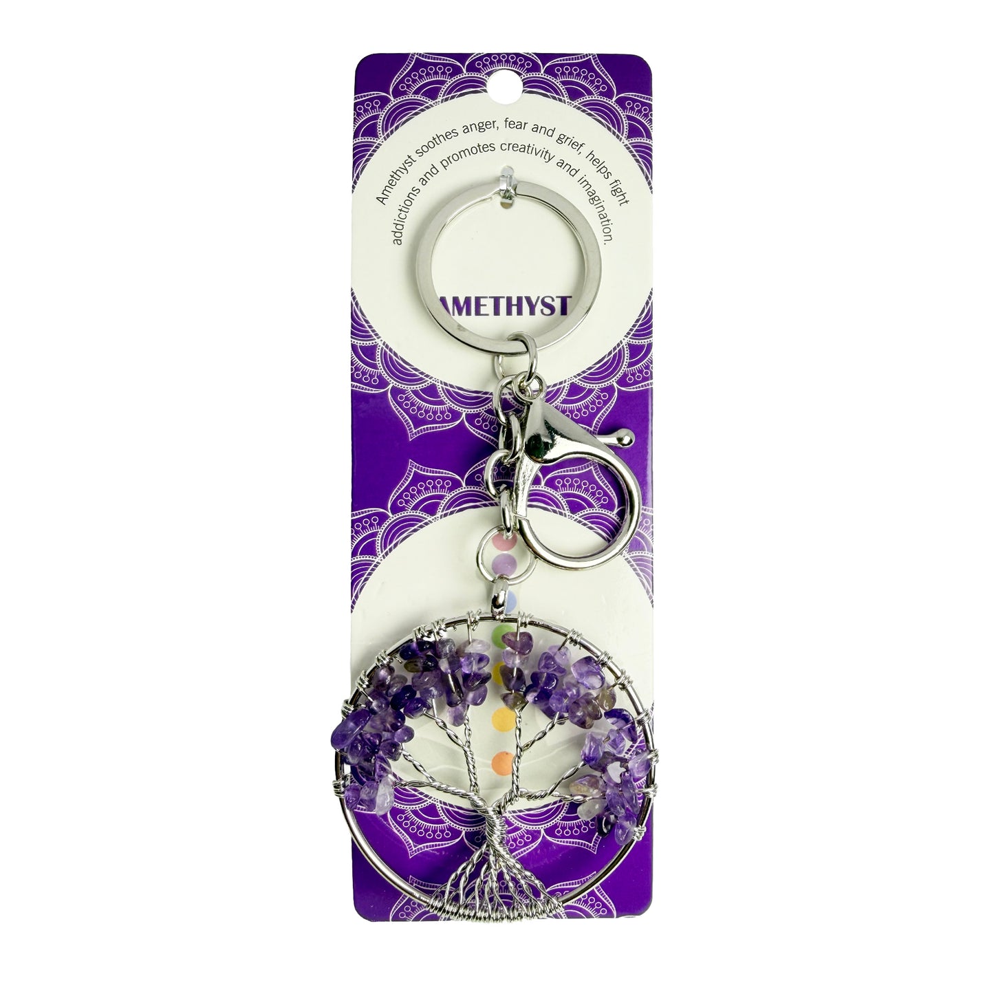 Natural Tree Stone Keychain 1 Pcs