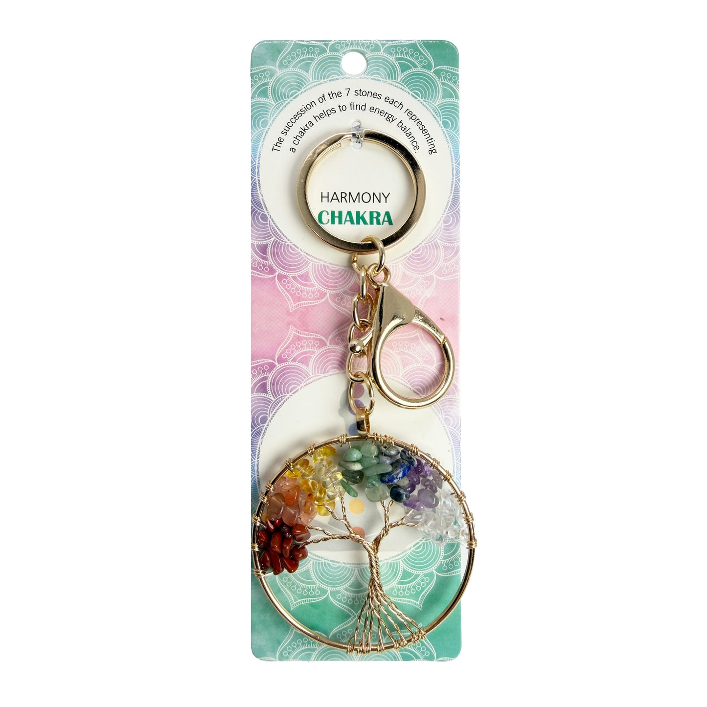 Natural Tree Stone Keychain 1 Pcs