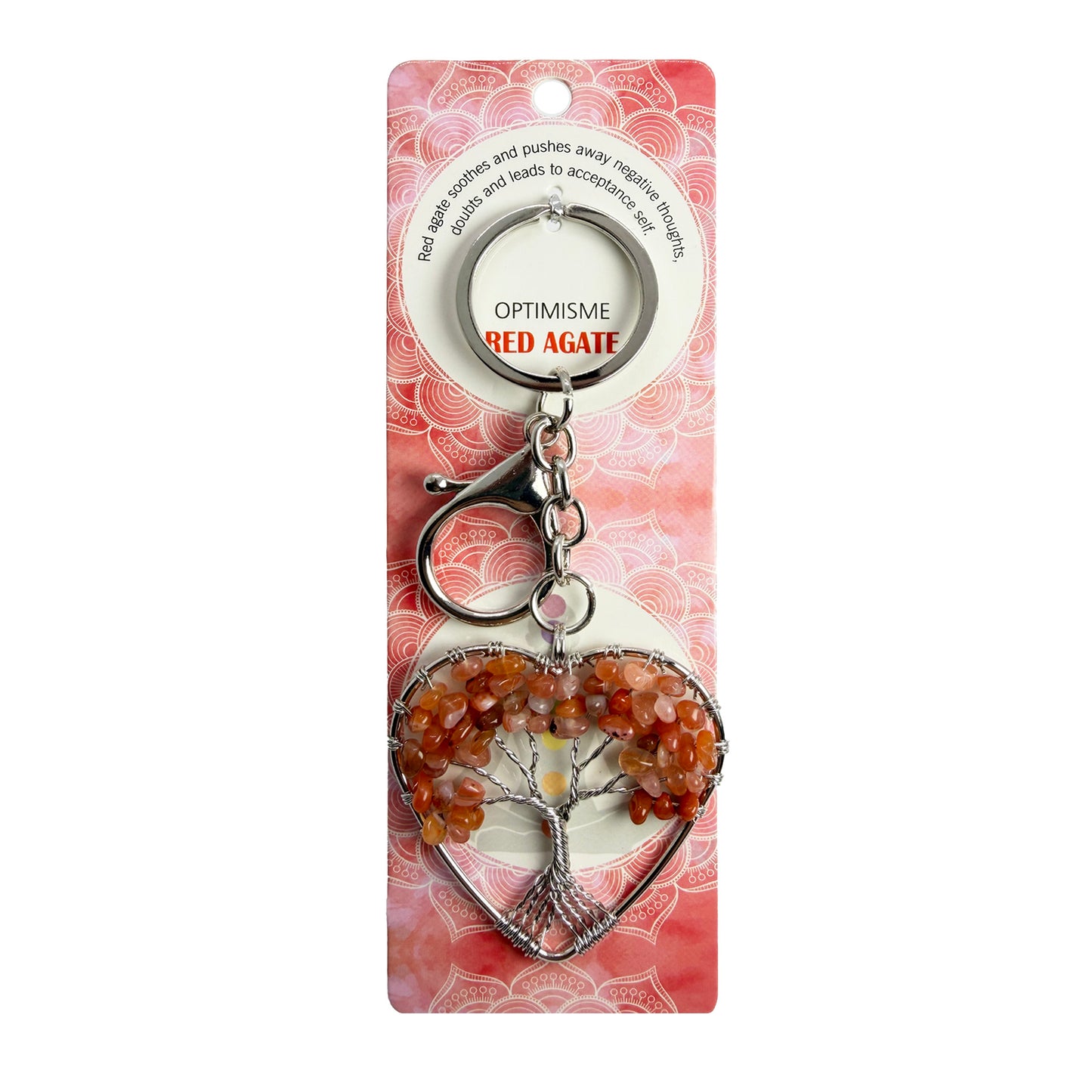 Natural Tree of Life Stone Keychain 1 Pcs