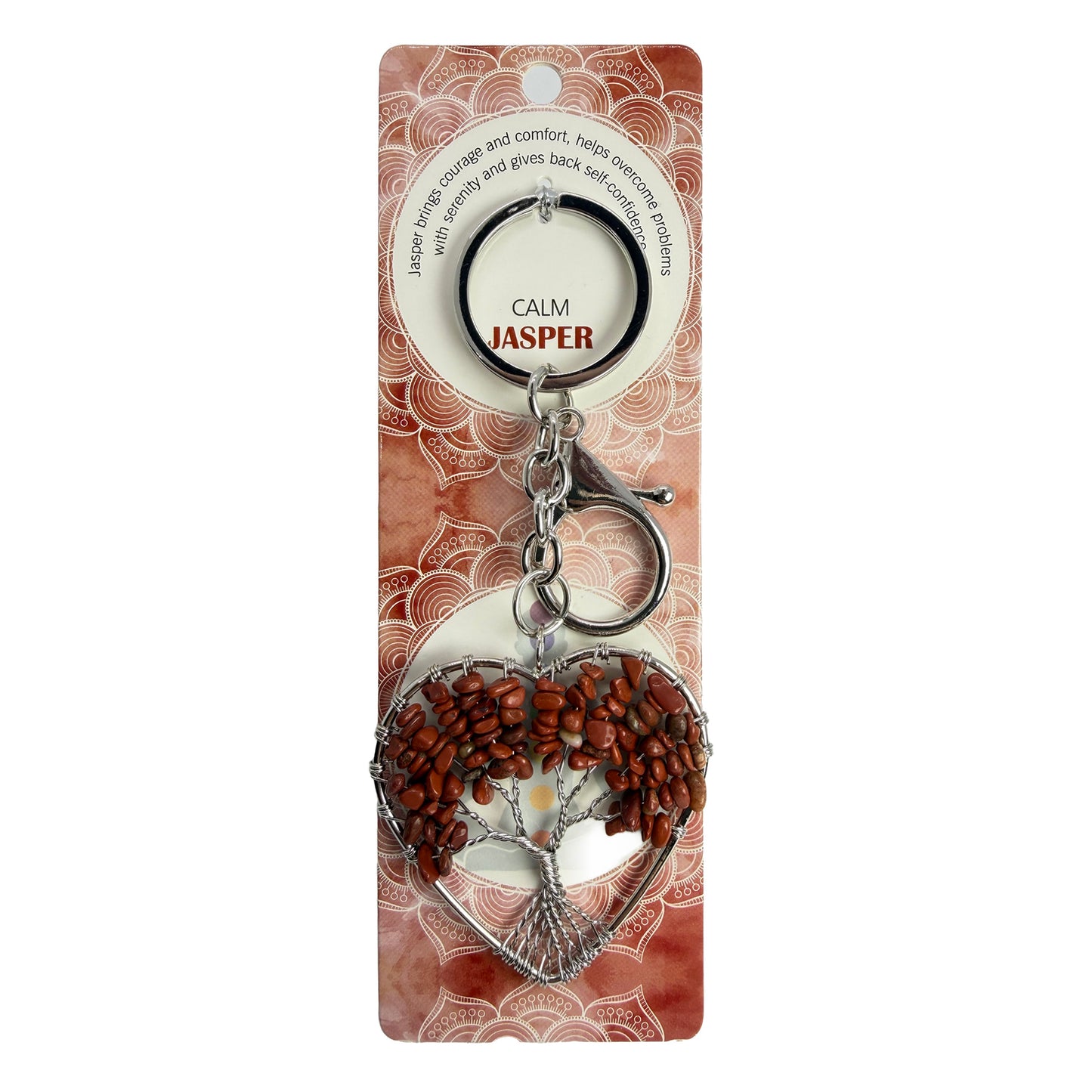 Natural Tree of Life Stone Keychain 1 Pcs