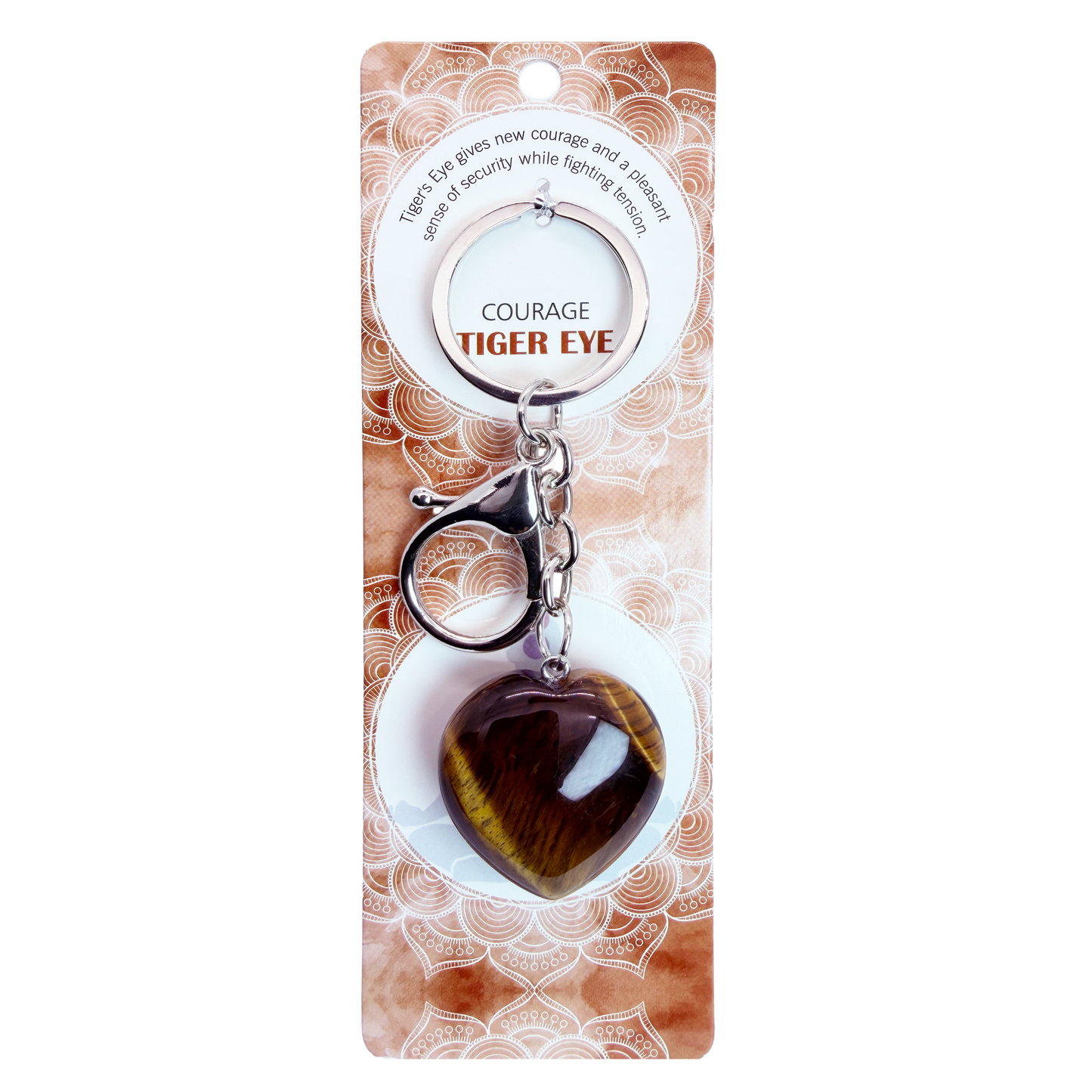 Natural Heart Stone Keychain 1 Pcs