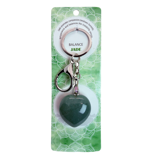 Natural Heart Stone Keychain 1 Pcs