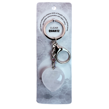 Natural Heart Stone Keychain 1 Pcs