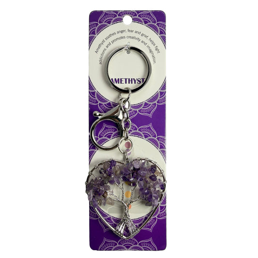 Natural Tree of Life Stone Keychain 1 Pcs