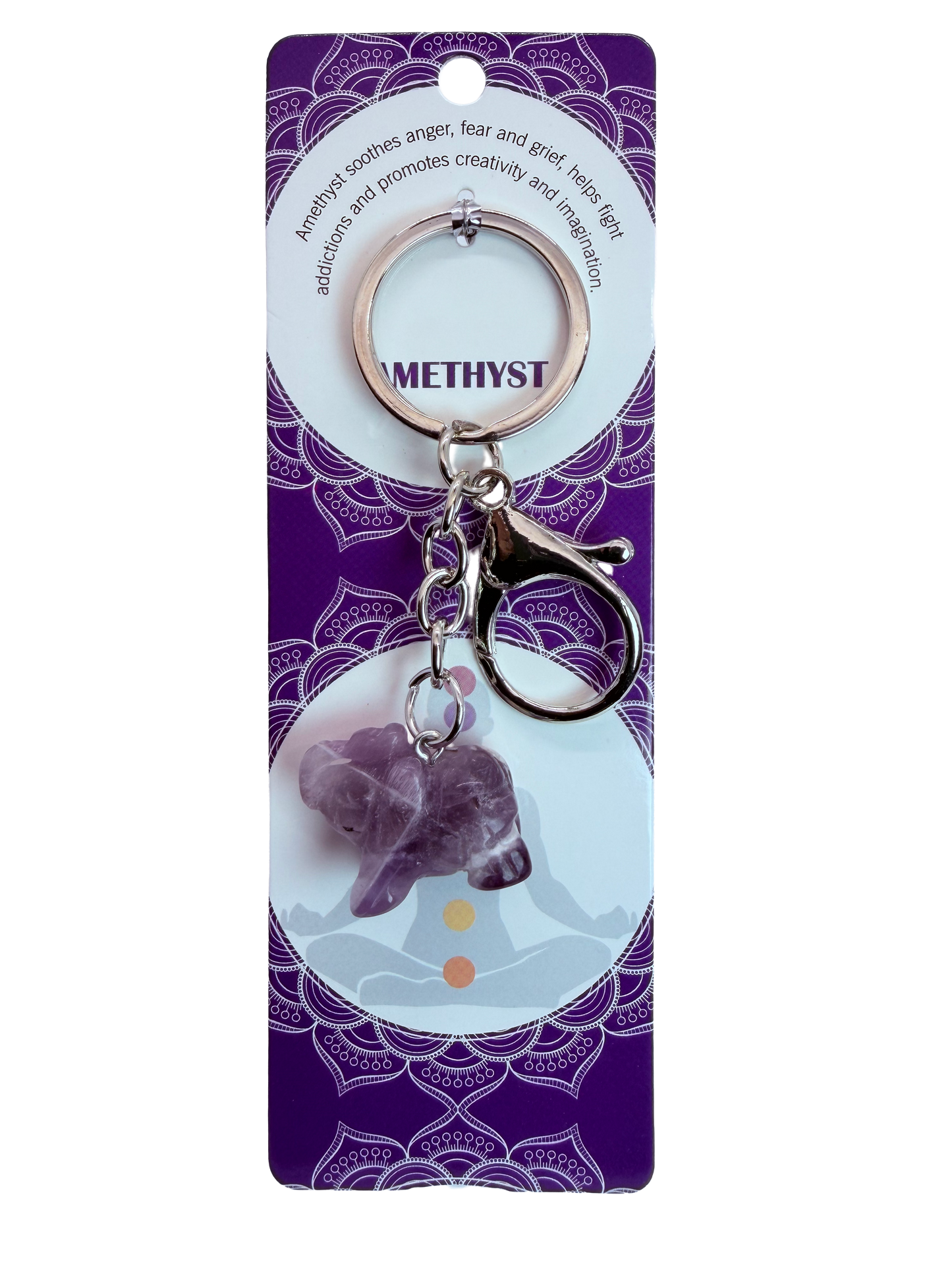 Natural Elephant Stone Keychain 1 Pcs