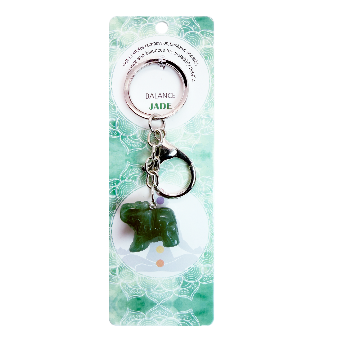 Natural Elephant Stone Keychain 1 Pcs