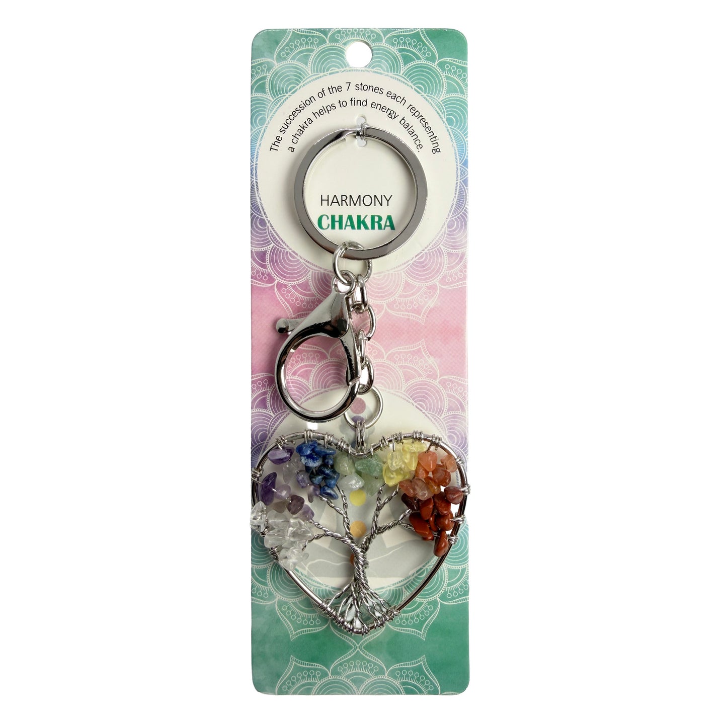 Natural Tree of Life Stone Keychain 1 Pcs