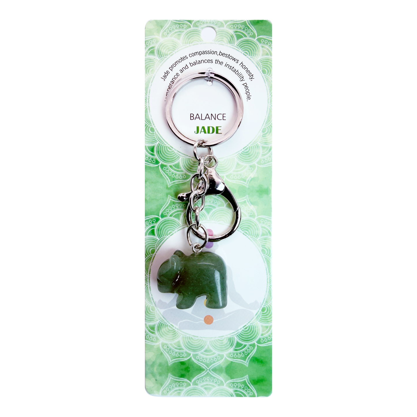 Natural Bear Stone Keychain 1 Pcs