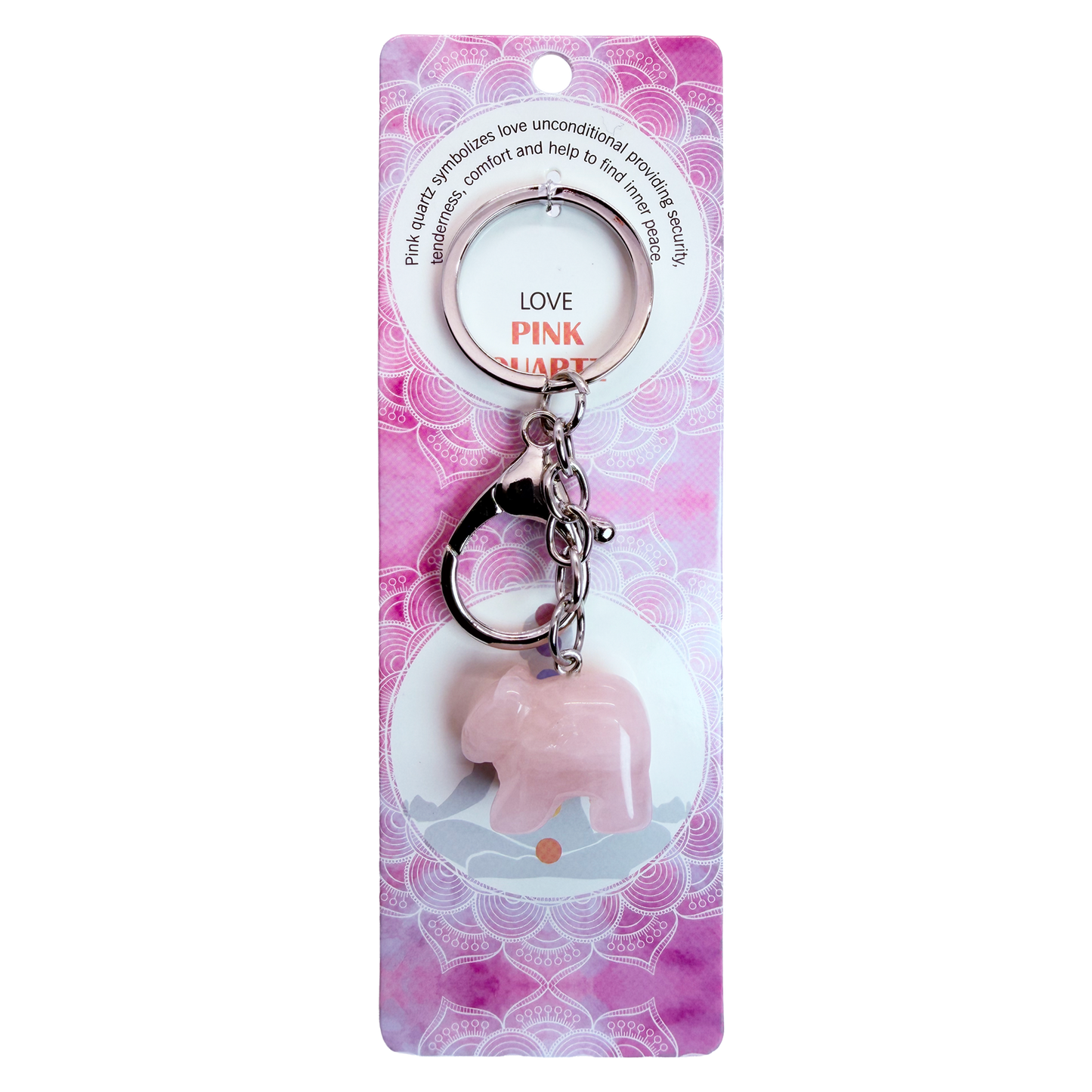 Natural Bear Stone Keychain 1 Pcs