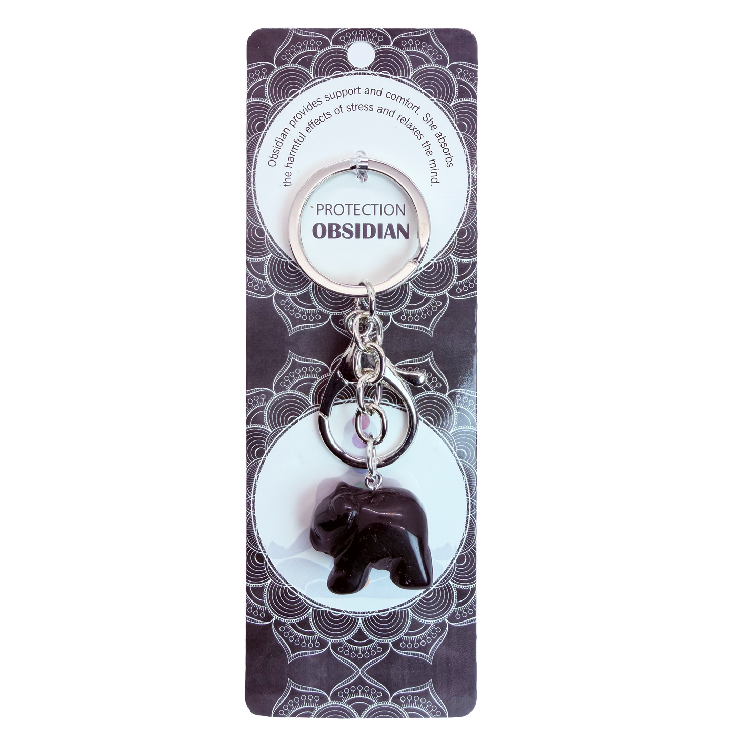 Natural Bear Stone Keychain 1 Pcs