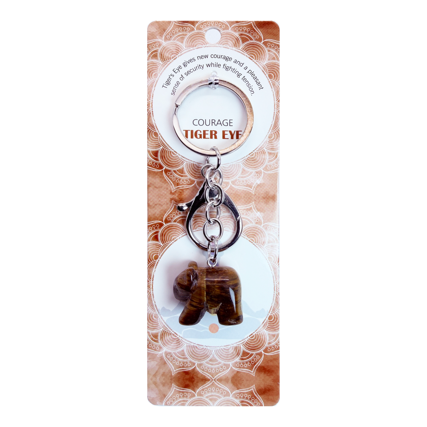 Natural Bear Stone Keychain 1 Pcs