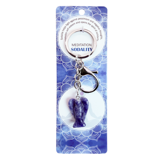 Natural Angel Stone Keychain 1 Pcs