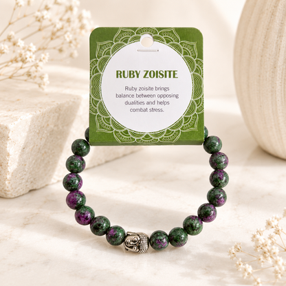 Natural Ruby Zoisite Stone Bracelet 8mm