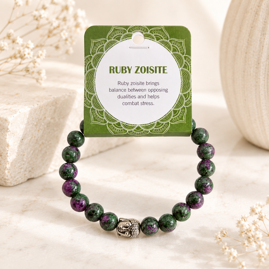 Natural Ruby Zoisite Stone Bracelet 8mm