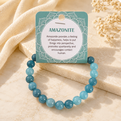 Natural Amazonite Stone Bracelet 8mm