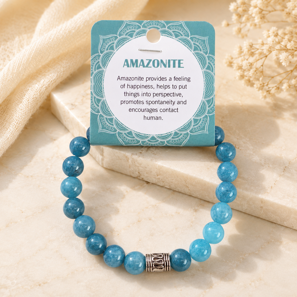 Natural Amazonite Stone Bracelet 8mm