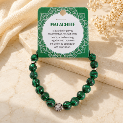 Natural Malachite Stone Bracelet 8mm