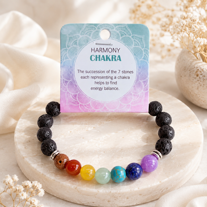 Natural Harmony Chakra Stone Bracelet 8mm