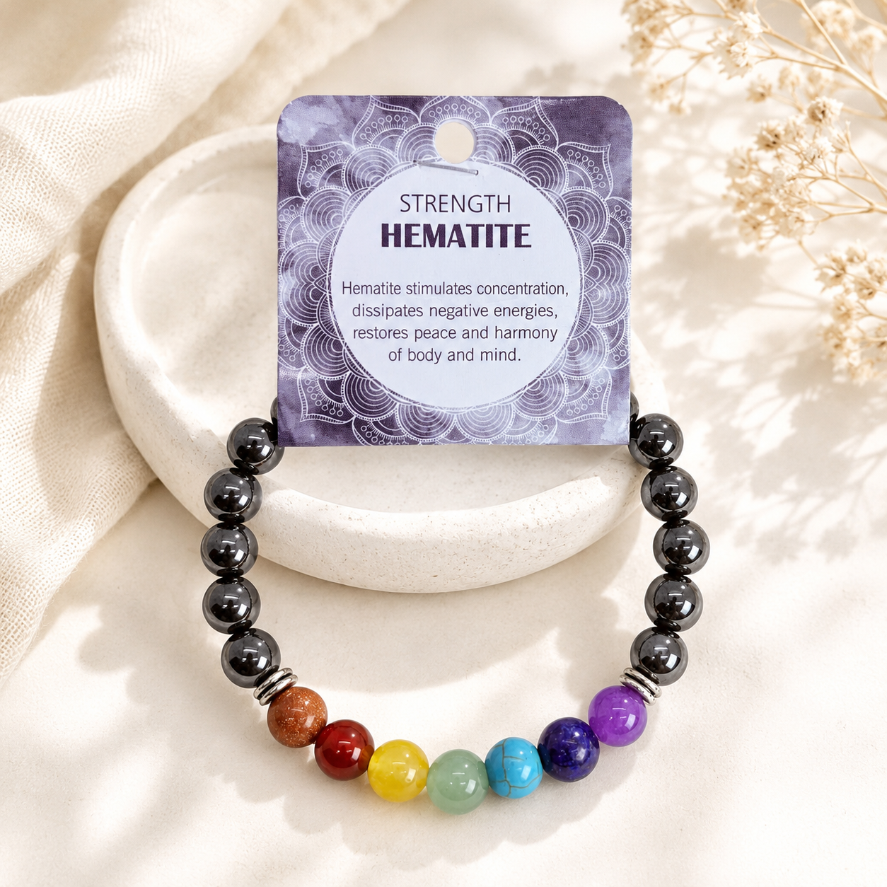 Natural Hematite Stone Bracelet 8mm