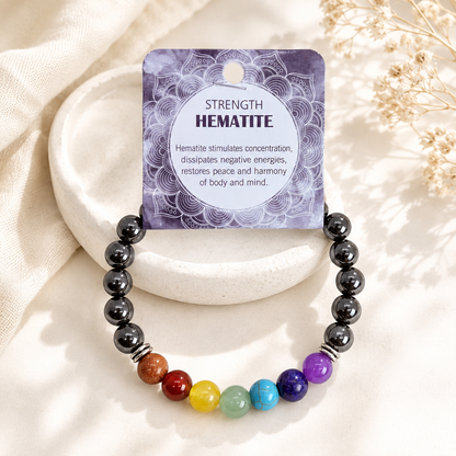 Natural Hematite Stone Bracelet 8mm