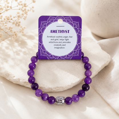 Natural Amethyst Stone Bracelet 8mm