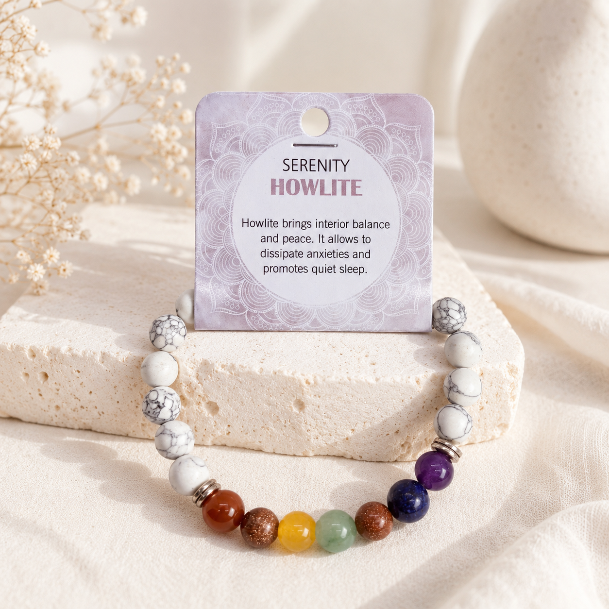 Natural Howlite Stone Bracelet 8mm