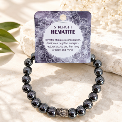 Natural Hematite Stone Bracelet 8mm
