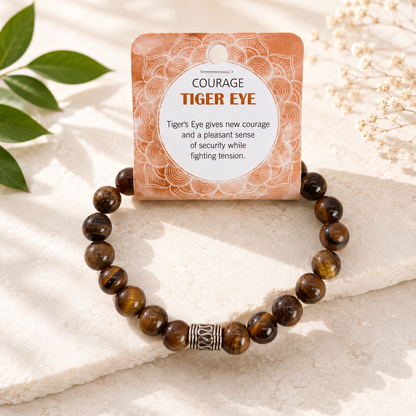 Natural Tiger Eye Stone Beaded Bracelet 8mm