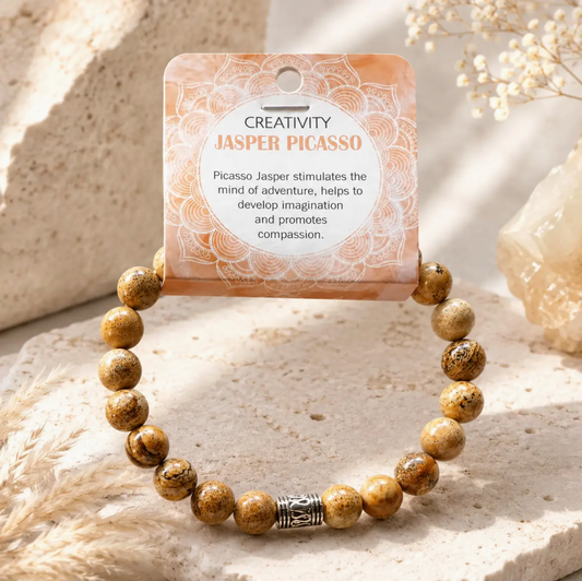 Natural Picasso Jasper Stone Bracelet 8mm