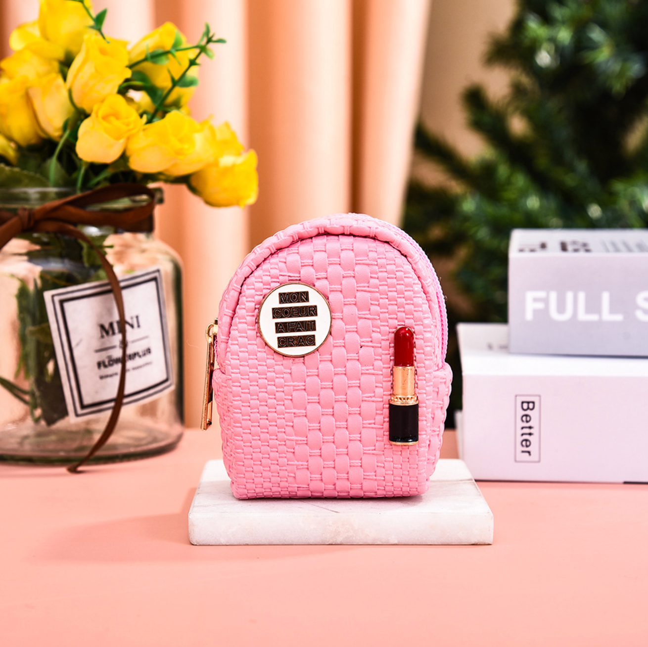 Lipstick backpack coin purse