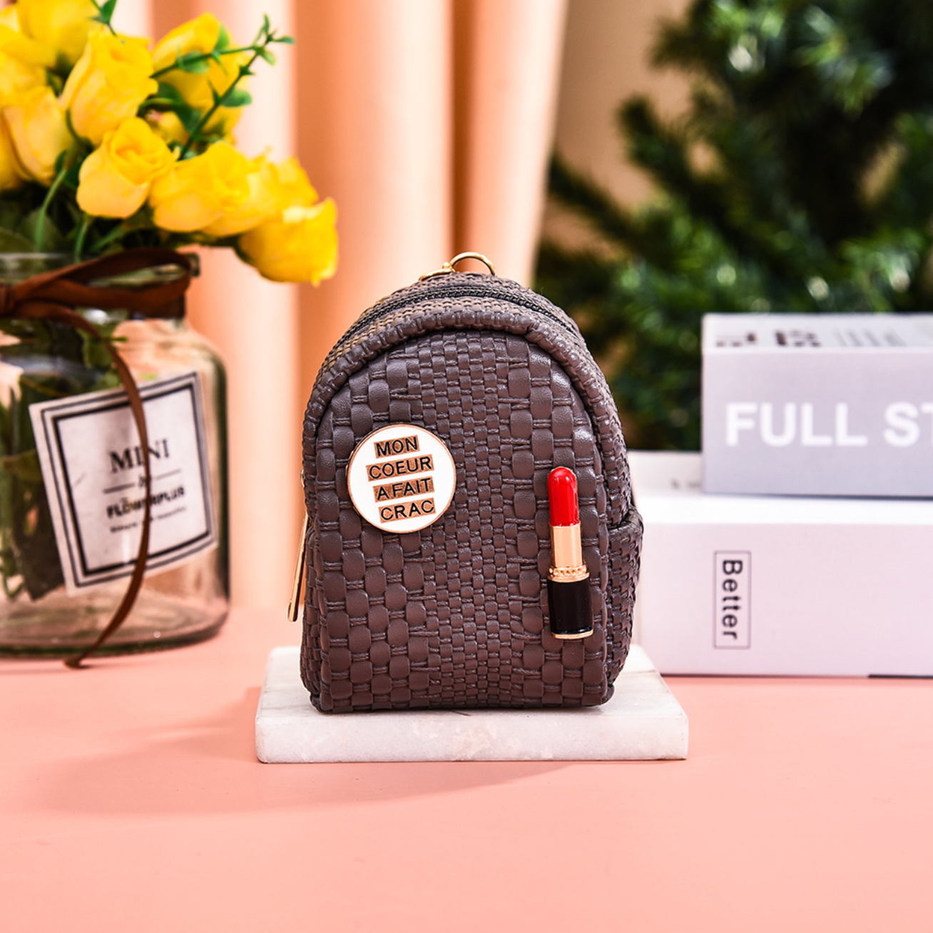 Lipstick backpack coin purse